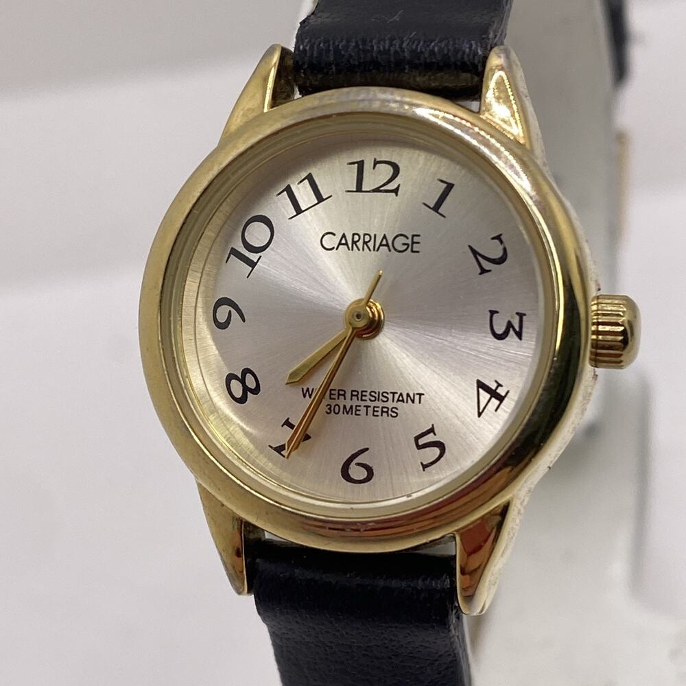 Carriage Timex Gold Tone Watch New Battery